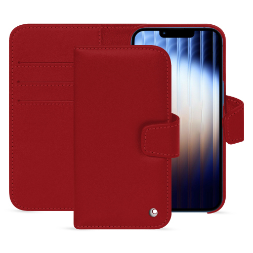 Étui Portefeuille Apple iPhone 16e Luxe - Noreve | Élégance et ProtectionRouge ( Nappa - Pantone #d50032 ) 