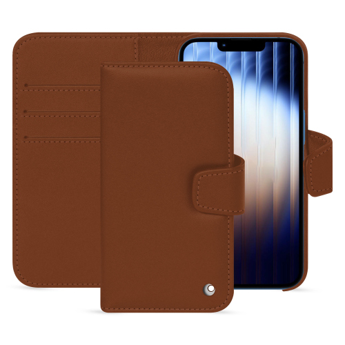 Apple iPhone 16e Luxury Wallet Case - Noreve | Elegance and ProtectionMarron ( Nappa - Pantone #8B4720 ) 