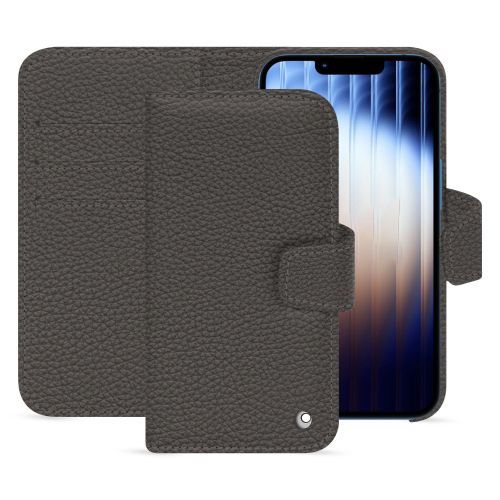 Capa carteira de luxo para Apple iPhone 16e - Noreve | Elegância e proteçãoAnthracite ( Pantone #41403c ) 