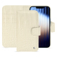 Custodia in pelle Apple iPhone 16e - Crocodile milk ( Pantone #d6d2c4 ) 