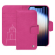 Apple iPhone 16e leather wallet case - Rose BB ( Pantone #DB599F )