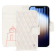 Apple iPhone 16e leather wallet case - Blanc escumo - Couture ( Pantone #D6D6D1 )