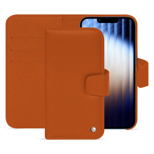 Custodia a portafoglio di lusso per Apple iPhone 16e - Noreve | Eleganza e protezioneOrange vibrant ( Pantone #e36b39 ) 