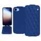 硬质真皮保护套 Apple iPhone 16e - Bleu océan - Couture ( Nappa - Pantone #15458a) 