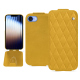 硬质真皮保护套 Apple iPhone 16e - Jaune soulèu - Couture ( Pantone #F3B934 )