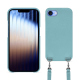 带肩带的 Apple iPhone 16e 保护套 - Bleu ciel ( Nappa - Pantone #abcae9 ) 