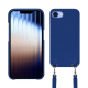 Guscio Apple iPhone 16e con tracolla - Bleu océan ( Nappa - Pantone #15458a) 