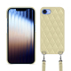 Coque avec bandoulière Apple iPhone 16e - Beige - Couture ( Nappa - Pantone #ceb888 ) 