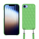 Apple iPhone 16e shell with shoulder strap - Vert olive - Couture ( Nappa - Pantone #a7c58e ) 