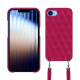 Apple iPhone 16e shell with shoulder strap - Rose fluo - Couture ( Pantone #ff16b4 ) 