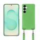 Coque avec bandoulière Samsung Galaxy S25+ - Vert olive ( Nappa - Pantone #a7c58e ) 