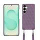 Samsung Galaxy S25+ケース、ショルダーストラップ付き - Lilas - Couture ( Nappa - Pantone #b9a3e3 ) 