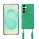 Carcasa Samsung Galaxy S25+ con bandolera - Menthe vintage - Couture ( Pantone #37b375 ) 