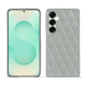 Samsung Galaxy S25+ leather cover - Gris - Couture ( Nappa - Pantone #c1c6c8 ) 