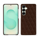 Funda de piel Samsung Galaxy S25+ - Châtaigne - Couture ( Pantone #1b1107 ) 