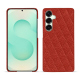 Samsung Galaxy S25+ leather cover - Papaye - Couture ( Pantone #b54317 ) 