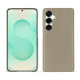 Samsung Galaxy S25+ leather cover - Beige Veggie ( Pantone #dab9a1 ) 
