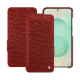 Funda de piel Samsung Galaxy S25+ - Autruche ciliegia ( Pantone #a4343a ) 