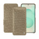 Samsung Galaxy S25+ leather case - Autruche desert ( Pantone #A39382 ) 