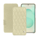 Housse cuir Samsung Galaxy S25+ - Ivoire - Couture ( Pantone #d6d6c6 ) 