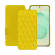 Lederschutzhülle Samsung Galaxy S25+ - Jaune fluo - Couture ( Pantone #c9ff57 ) 