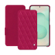 Housse cuir Samsung Galaxy S25+ - Rose fluo - Couture ( Pantone #ff16b4 ) 