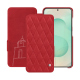 Samsung Galaxy S25+ leather case - Rouge troupelenc - Couture ( Pantone #AB191A )