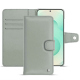 Capa de couro para carteira Samsung Galaxy S25+ - Gris ( Nappa - Pantone #c1c6c8 ) 