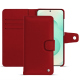 Samsung Galaxy S25+ leather wallet case - Rouge ( Nappa - Pantone #d50032 ) 