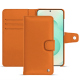 Capa de couro para carteira Samsung Galaxy S25+ - Orange ( Nappa - Pantone #ff9351 ) 