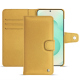 Samsung Galaxy S25+ leather wallet case - Or Maïa ( Pantone 871C ) 