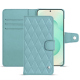 Funda de piel para cartera Samsung Galaxy S25+ - Bleu ciel - Couture ( Nappa - Pantone #abcae9 ) 