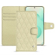 삼성 갤럭시 S25+ 가죽 지갑 케이스 - Ivoire - Couture ( Pantone #d6d6c6 ) 