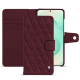 Samsung Galaxy S25+ leather wallet case - Lie de vin - Couture ( Pantone #412234 ) 