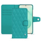 Samsung Galaxy S25+ leather wallet case - Bleu fluo - Couture