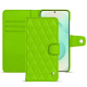 Funda de piel para cartera Samsung Galaxy S25+ - Vert fluo - Couture ( Pantone #00ab5f ) 