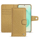Funda de piel para cartera Samsung Galaxy S25+ - Serpent sabbia ( Pantone #D2BA92 )