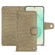 Funda de piel para cartera Samsung Galaxy S25+ - Autruche desert ( Pantone #A39382 ) 