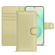 Samsung Galaxy S25+ leather wallet case - Beige PU ( Pantone #ceb888 ) 