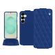 Custodia in pelle Samsung Galaxy S25+ - Bleu océan - Couture ( Nappa - Pantone #15458a) 