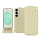 Funda de piel Samsung Galaxy S25+ - Ivoire - Couture ( Pantone #d6d6c6 ) 