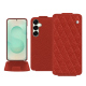 Housse cuir Samsung Galaxy S25+ - Papaye - Couture ( Pantone #b54317 ) 