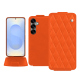 Funda de piel Samsung Galaxy S25+ - Orange fluo - Couture ( Pantone #ff5406 ) 