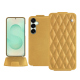 Housse cuir Samsung Galaxy S25+ - Or Maïa - Couture ( Pantone 871C ) 