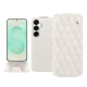 Housse cuir Samsung Galaxy S25+ - Blanc escumo - Couture ( Pantone #D6D6D1 )
