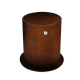 Leather pen pot - round - Marron Patine