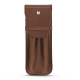 Custodia cuoio per due penne - Marron Veggie ( Pantone #95614d ) 