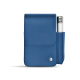 Étui cuir pour paquet de cigarettes avec poche briquet - Bleu Veggie ( Pantone #3f5864 ) 