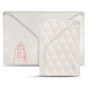 Lederetui für 3 Kreditkarten - Blanc escumo - Couture ( Pantone #D6D6D1 )