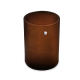 Leather pen pot - round - Marron Patine